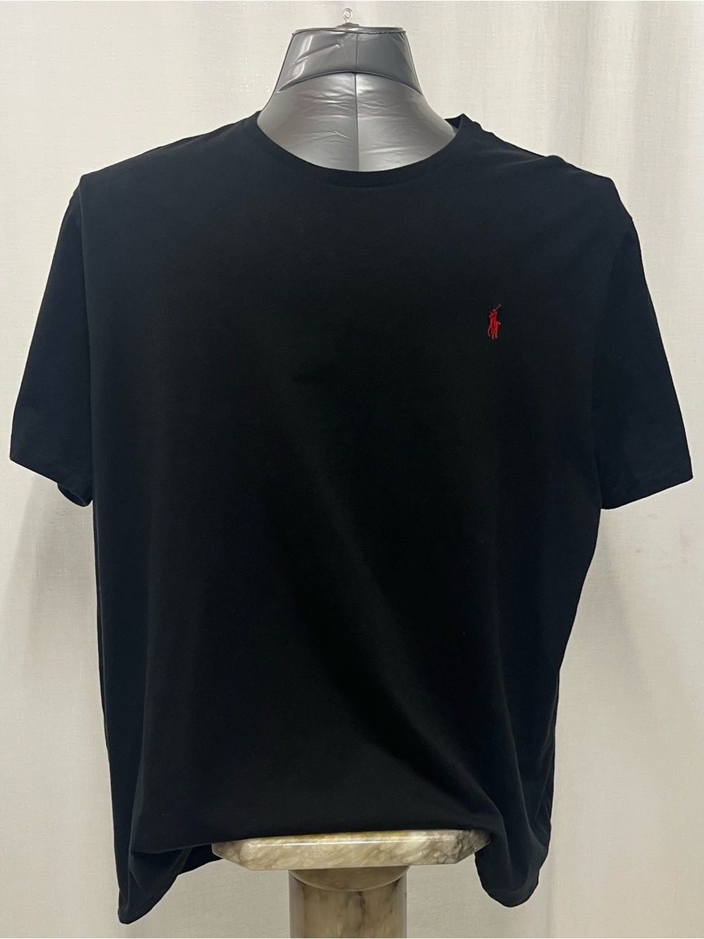 Ralph Lauren Black Tee with Red Pony logo Men’s 2XL cotton casual Travel 1559